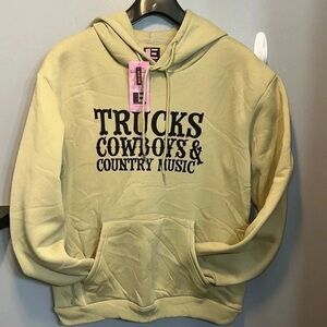 SALE! NWT Trucks Cowboys & Country Music Hoodie Sweatshirt Long Sleeve MED